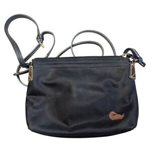 Vintage Dooney Bourke Nylon Purse Handbag Crossbody Link Lining Black Duck Small